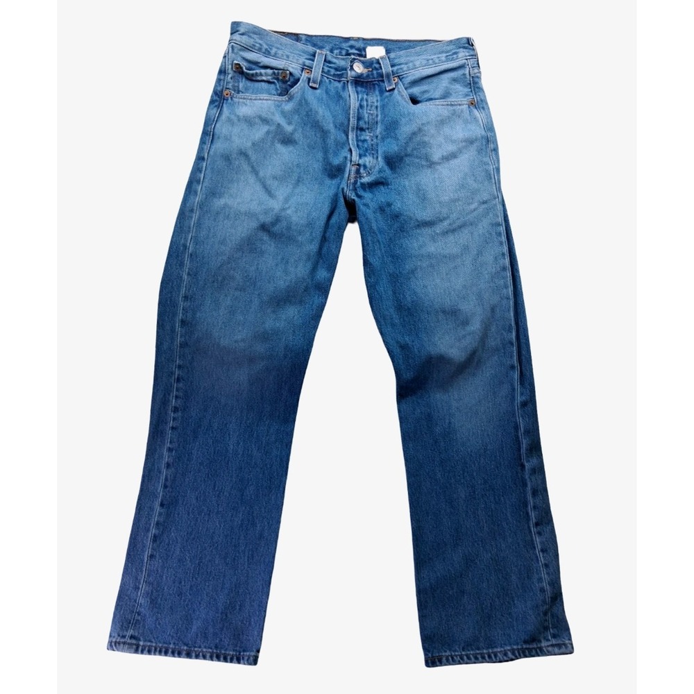Levis 501 Vintage Jean Mens 30x30 Blue Medium Wash Straight Leg Button Fly Denim